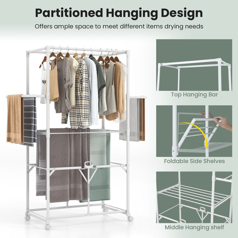 86cm Rolling Clothing Rack