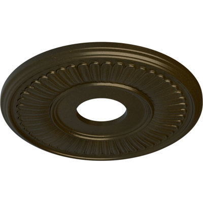 Médaillon de plafond Endurathane Tirana, P 13 7/8 po x P 3 3/4 po x P 1 1/4 po (convient aux auvents jusqu'à 4 3/4 po), fini gris acier peint à la main