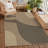Geometric Striped Jute Area Rug in Black/Brown-173787098