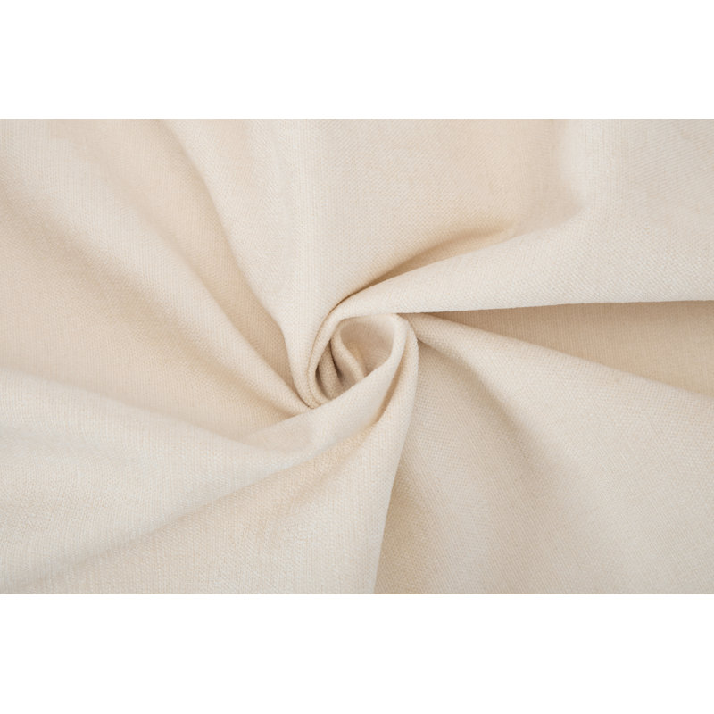 Upholstered Armchair, White Linen, Dark Brown Wood