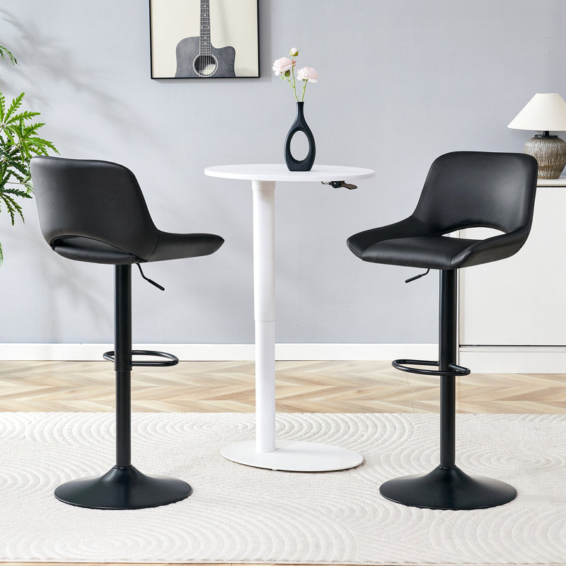 Ensemble de 2 huertas modernes pivotants et réglables avec base robuste, Noir