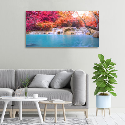 Waterfall In The Forest - Wrapped Canvas Print
