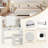 Vanity Set with Lighted Mirror and Stool with Power Outlet-1506183870