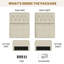 Causeuse convertible à accoudoirs carrés 63 po avec accoudoirs carrés et ports USB, beige-111010869