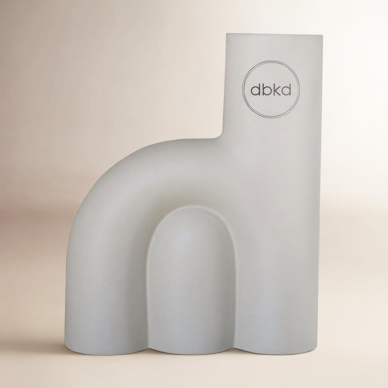 Vase de table en céramique Liviana, gris, H 5,9 po x l 4,75 po x P 2 po