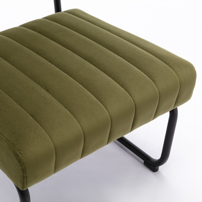 Cayman Velvet Side Chair, Olive Velvet