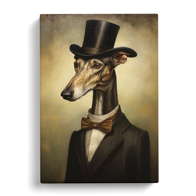 Greyhound Modern Art No.3 - Wrapped Canvas, 76cm H x 50cm W x 3cm D
