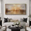 «Golden Lake Sunset», impression sur toile encadrée, décor naturel impressionniste chaleureux-115271035-115271033
