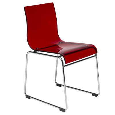 Brightlands Modern Acrylic Dining Side Chair with Chrome Legs -  Orren Ellis, B0C26BB64934477CAC7F73A3D2716CDD
