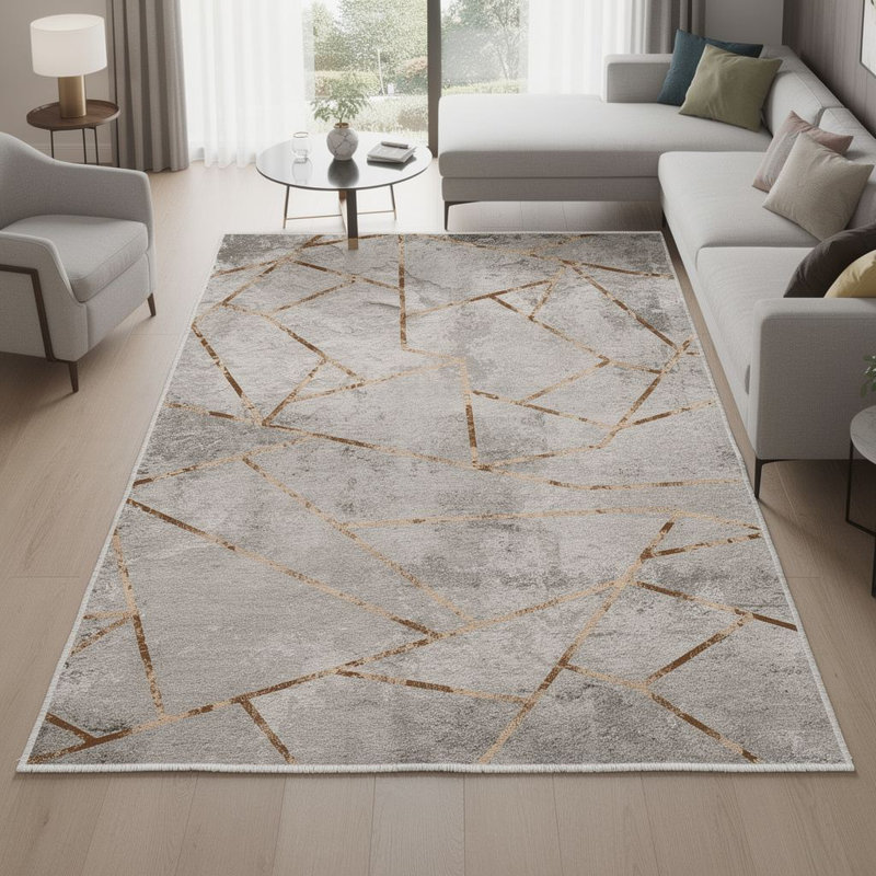 Stylish Hall Carpet 2.6 x 9.8 Feet - 100% Polyester, 0.04 in Pile Height | Antibacterial, Non-Slip PVC Felt Dot Underside | Machine Washable, 3D Digital Print | Perfect for Home Entryways & Living Spaces