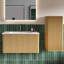 Armoire murale de salle de bain en chêne - Rangement latéral flottant pour petits espaces pré-assemblés Scratch and Water 2 tablettes ajustables-2007883052
