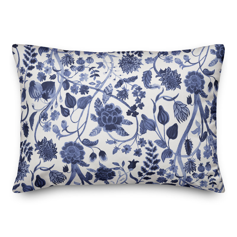  Watercolor Floral Rectangular Pillow Cover & Insert