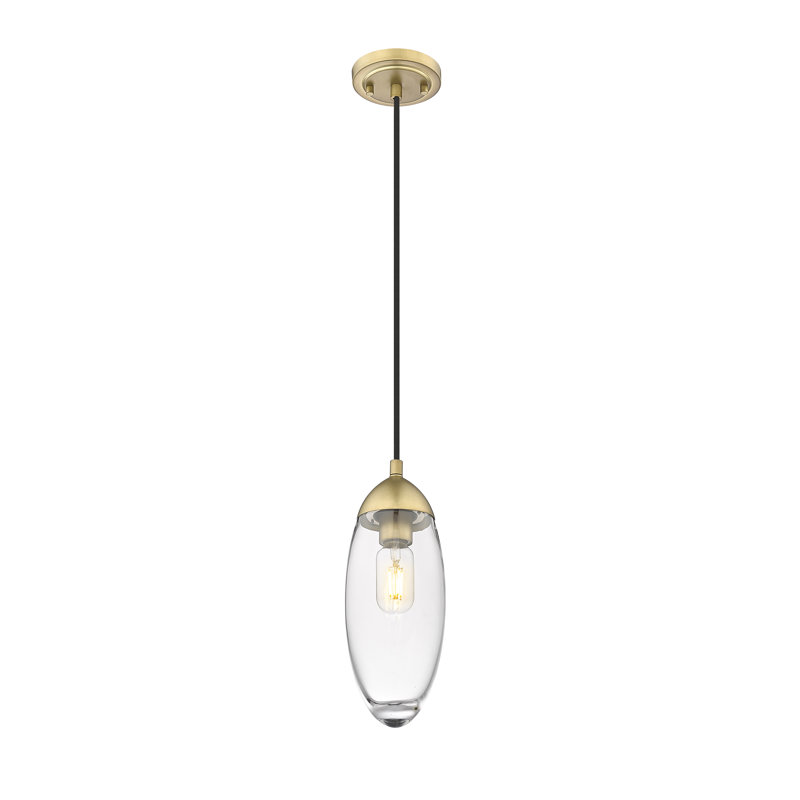 Luminaire suspendu en forme de goutte à 1 lumière Bailey-Lee, Laiton frotté