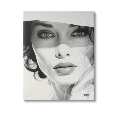 Close Up Fashion Portrait Canvas Wall Art Design By Rb