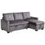 Lit de salon réversible de 77 pouces avec velours gris foncé et rangement modulaire à assemblage rapide pour la zone
