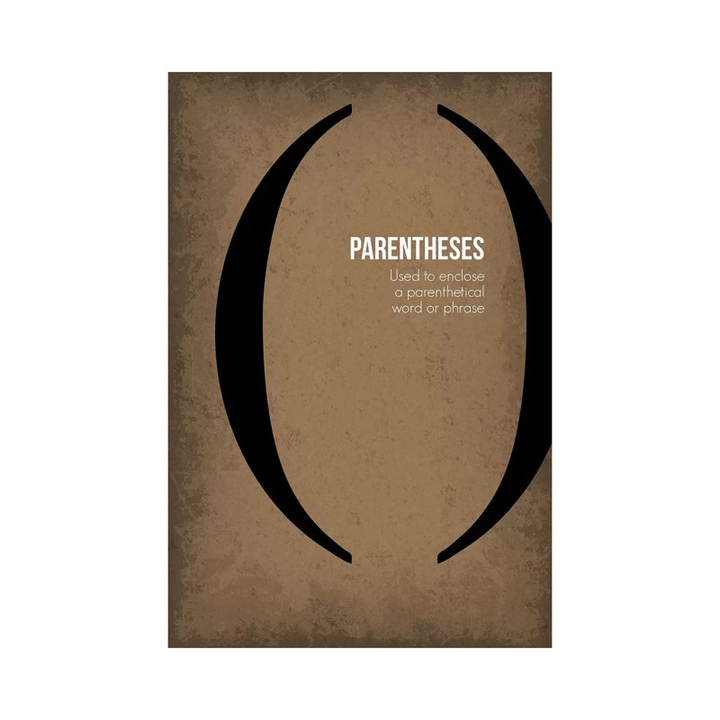 Parentheses - Wrapped Canvas Painting, 20.32 cm H x 30.48 cm W