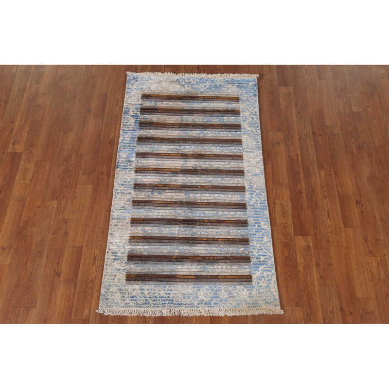 Handmade Modern Indian Abstract Rug 3x5