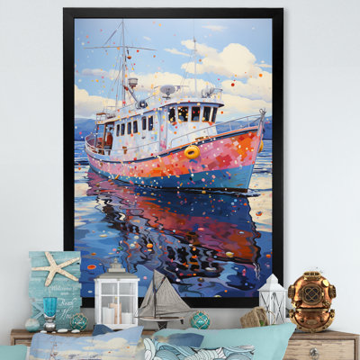 Pêche, bateau crabe d'Alaska - bateau côtier, art mural