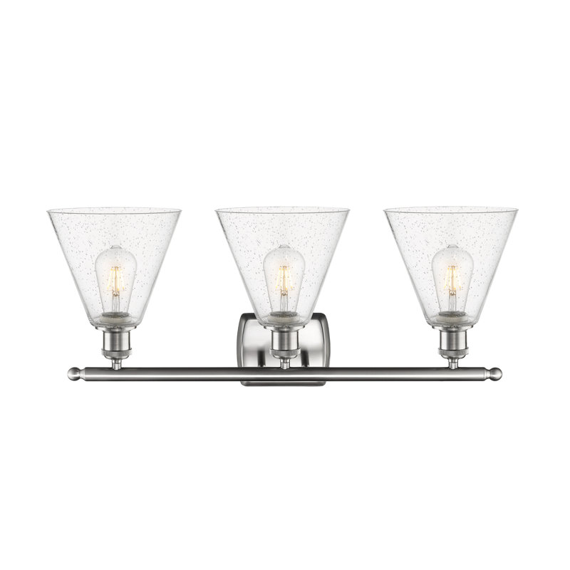 Éclairage pour salle de bain 3 lumières Andam, Incandescente, Nickel satiné brossé