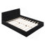 Grand lit plateforme tapissier, noir