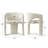 Modern Chenille Upholstered Dining Chair With Curved Back & Sloped Seat-390178578