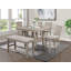Meuble en bois de style campagnard avec repose-pieds à hauteur de comptoir 1 pièce brun clair / beige gris