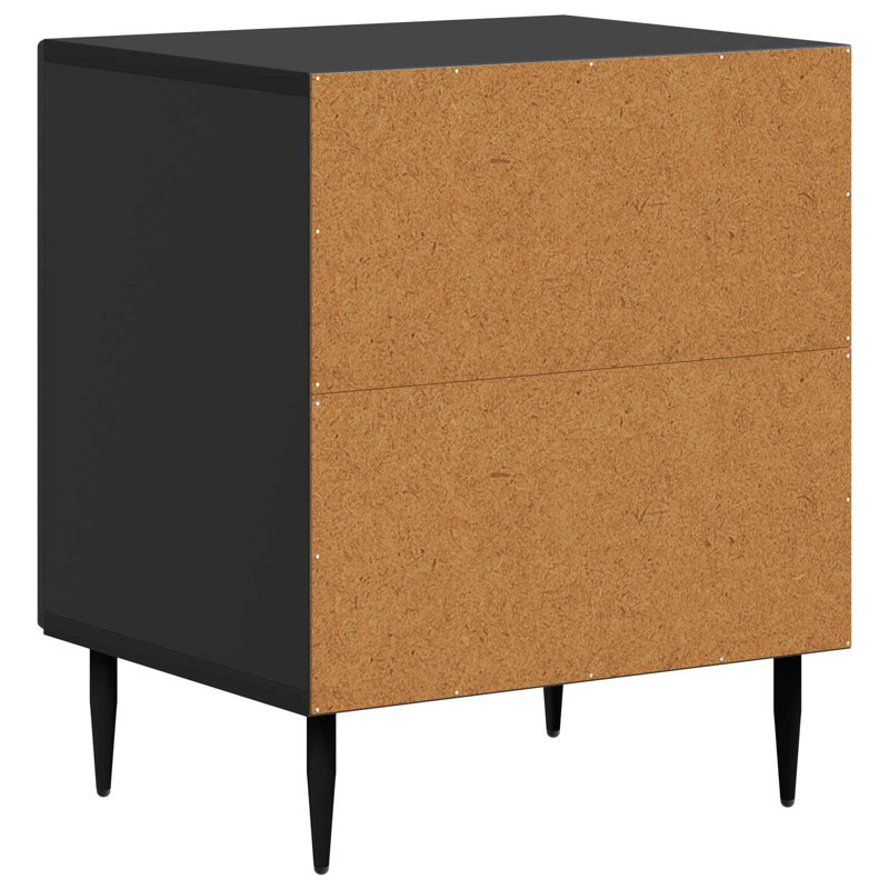 43cm W Manufactured Wood Bedside Table, Black