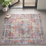 Heffron Performance Yellow/Pink Machine Washable Rug