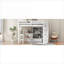 Lit mezzanine double classique en pin massif blanc classique avec bureau intégré en L et rangement intégré