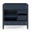 Meuble-lavabo de salle de bain sans lavabo supérieur, armoire de rangement moderne avec 2 tiroirs et un tiroir basculant, structure en bois massif-112897580