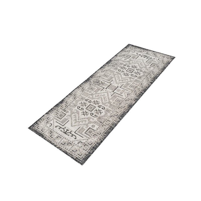 Tapis intérieur / extérieur bleu Alucard Southwestern, Tapis de couloir 2 pi 7 po x 10 pi