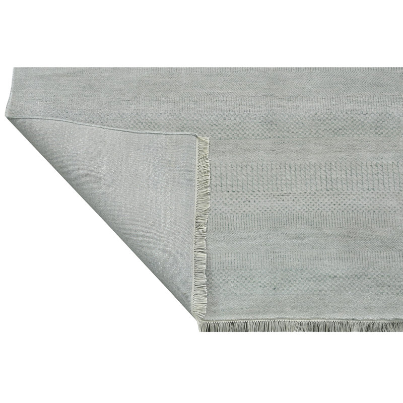 Tapis ivoire et turquoise noué à la main de haute qualité