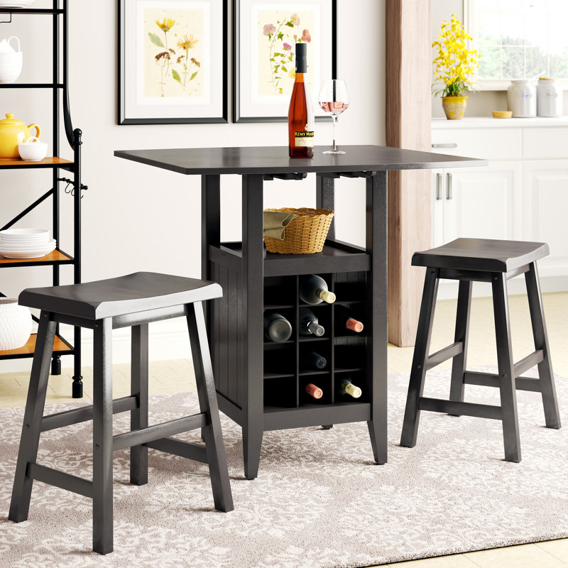 2 - Person Solid Wood Top Four Leg Dining Set, Espresso