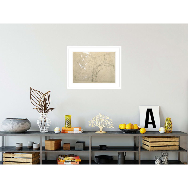 «Young Man in a a Great Oak» par Jean-Baptiste-Camille Corot, impression giclée encadrée, H 23,28 po x l 29,5 po