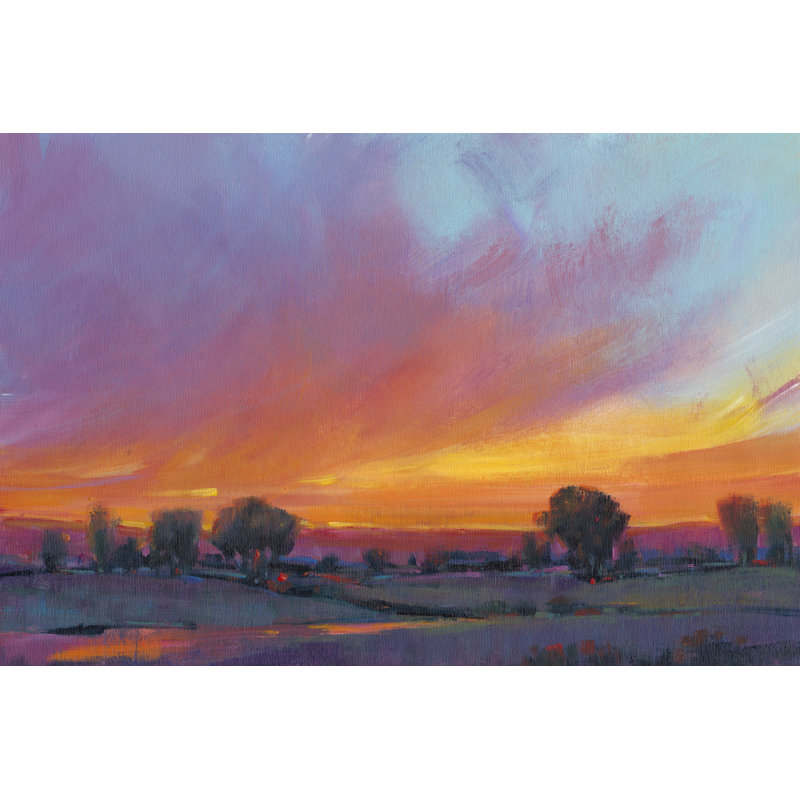 Fiery Sunset II by Timothy O' Toole - Wrapped Canvas Painting, 30cm H x 46cm W