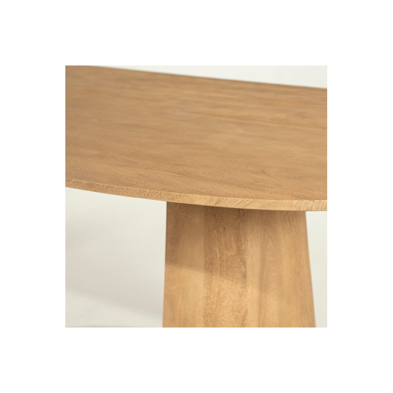 Lune Oval Solid Wood Dining Table, Natural, 30"H x 94"L x 41"W