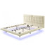 Structure de lit flottante rembourrée avec tête de lit capitonnée, facile à assembler, sans sommier, idéale pour les chambres à coucher modernes-1408961417