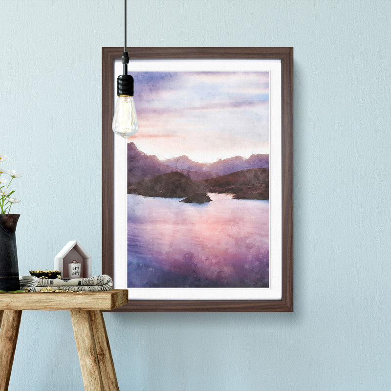 Calm Lake - Picture Frame Graphic Art Print, Walnut Framed, 33cm H x 24cm W x 2cm D