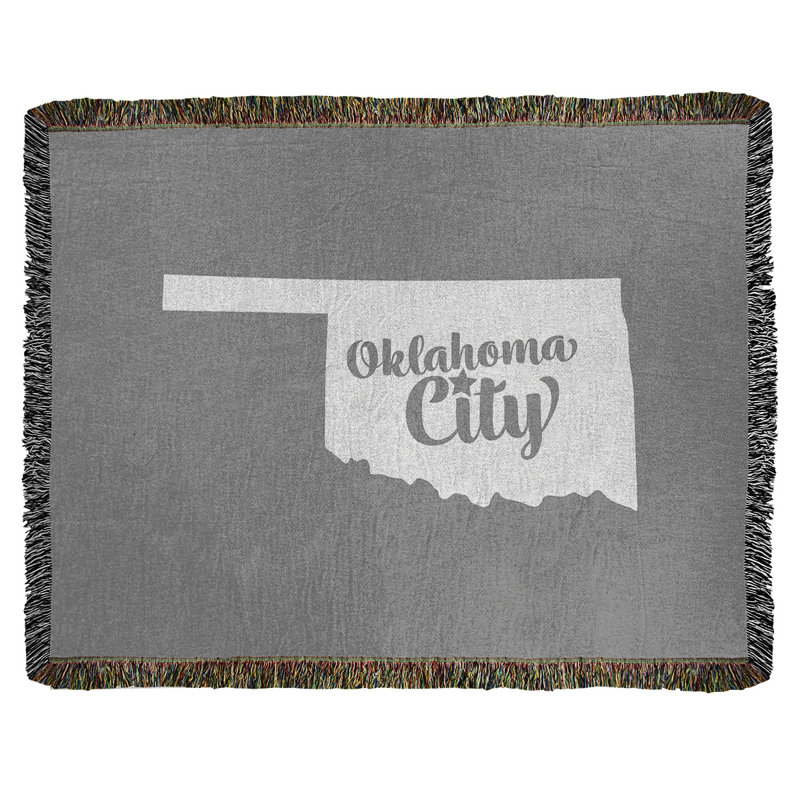 Jeté en coton tissé oklahoma city oklahoma, l 37 po x L 52 po, Gris