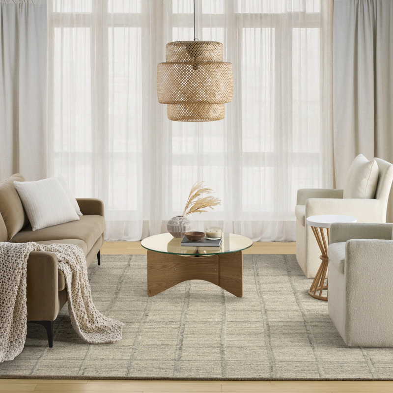 DKNY Pure Framework 8' x 10' Silver Modern Indoor Rug, Rectangle 8' x 10'