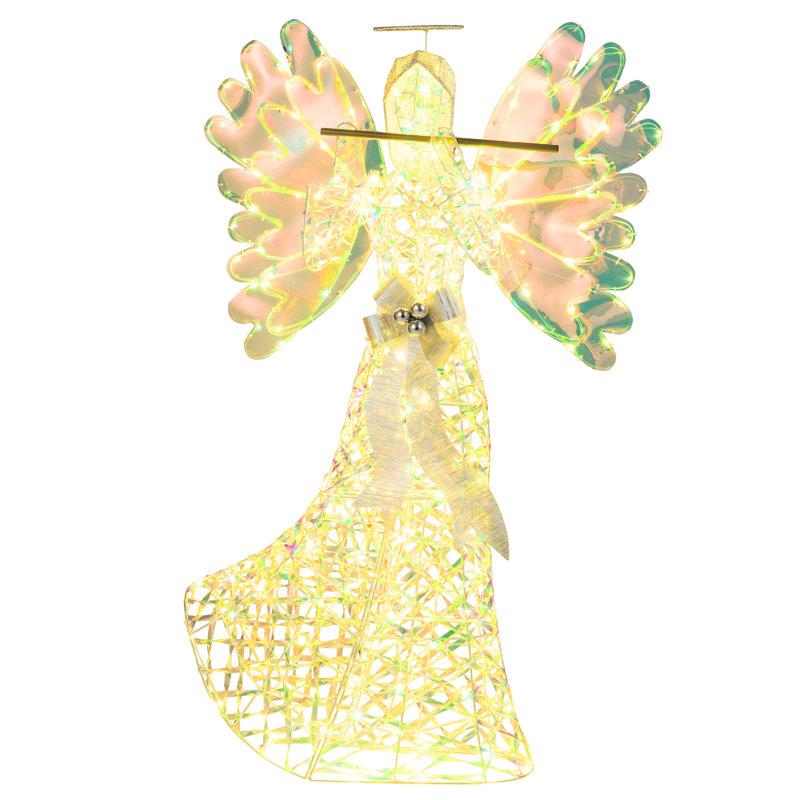 5.2 FT Lighted Angel Christmas Decoration 3D Glittering Halo Angel