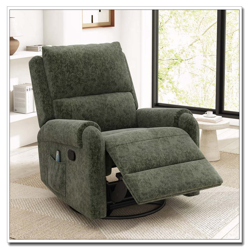 Fauteuil inclinable manuel avec massage, Vert