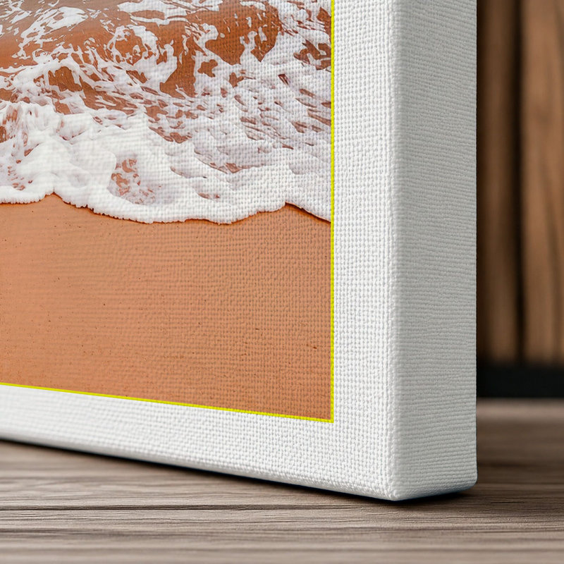 Gentle Shoreline Coastal 1 Piece Wrapped Canvas Wall Art, 18x12 - 45.7 x 30.5 cm, White Border