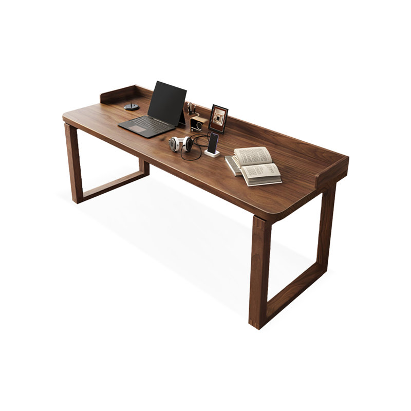 Bureau rectangulaire en bois massif noyer foncé, H 29,53 po x l 62,99 po x P 23,62 po