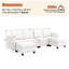  Canapé modulaire modulaire avec repose-pieds avec rangement, canapé modulaire rembourré et confortable pour salon, chambre à coucher, canapé 4 places en forme de U avec 2 repose-pieds, chenille en blanc-135962749