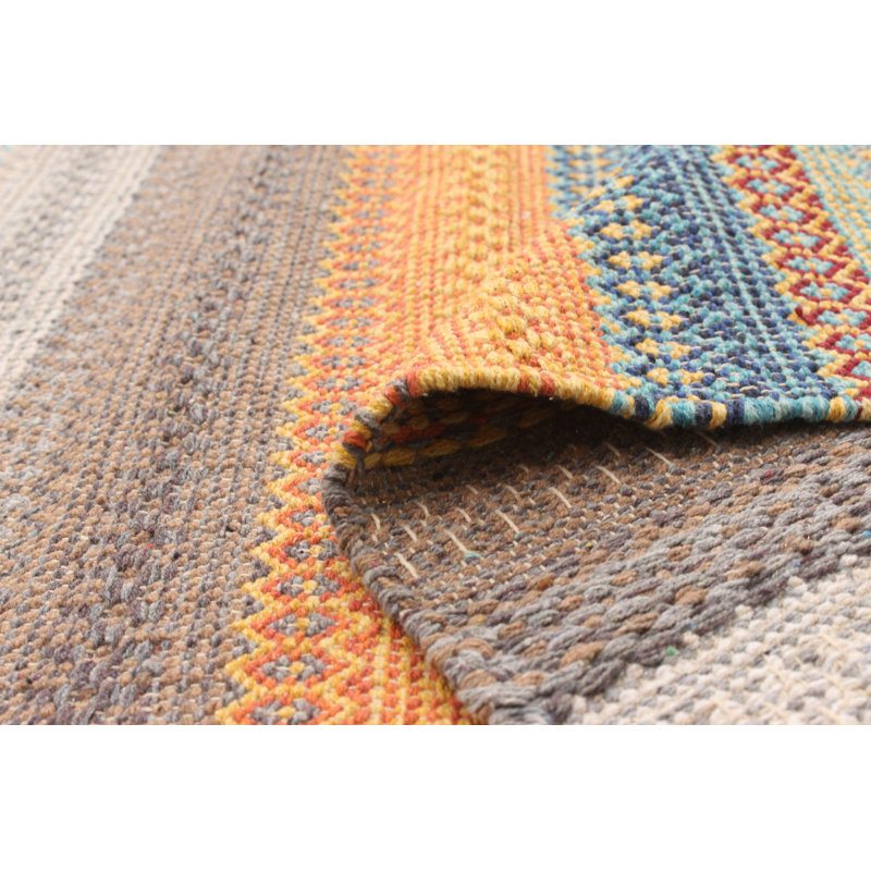 Wool Geometric Indoor Rug, Rectangle 5'3" x 7'10"