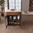 80-inch Expandable Kitchen Island with Dining Table, Marble-Grain Countertop with Power Outlet, Mobile Storage Cart with Cabinet & 2 Drawers, Walnut Finish Kitchen Prep Table