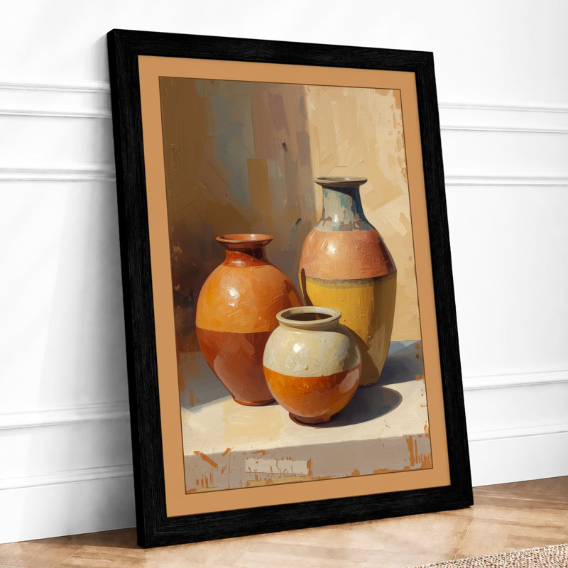 Ceramic Vessels In Repose Minimalist - Print, A2 - 59.4 x 42.0 cm, Black