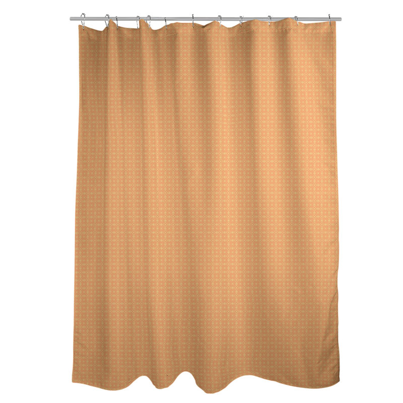 Rideau de douche simple Katelyn Elizabeth, Orange / Jaune