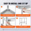 Table de travail 36 x 24 pouces en acier inoxydable avec 4 roues pour la cuisine - 3 tablettes réglables et structure commerciale stable